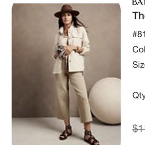 New banana republic wide leg crop in quartz 25